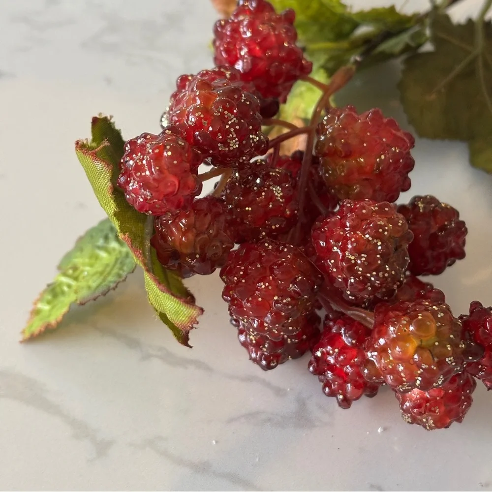 Set of seven artificial beaded/ sugared fruit